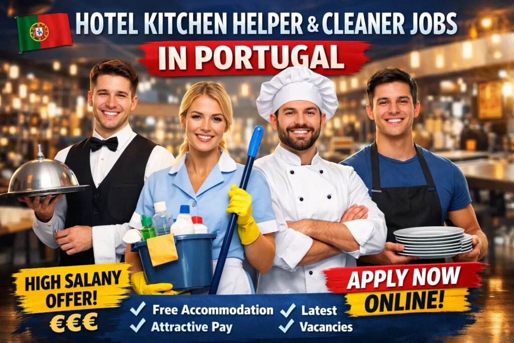Hotel Kitchen Helper & Cleaner Jobs in Portugal – High‑Salary – Apply Online for Latest Vacancies Hotel jobs