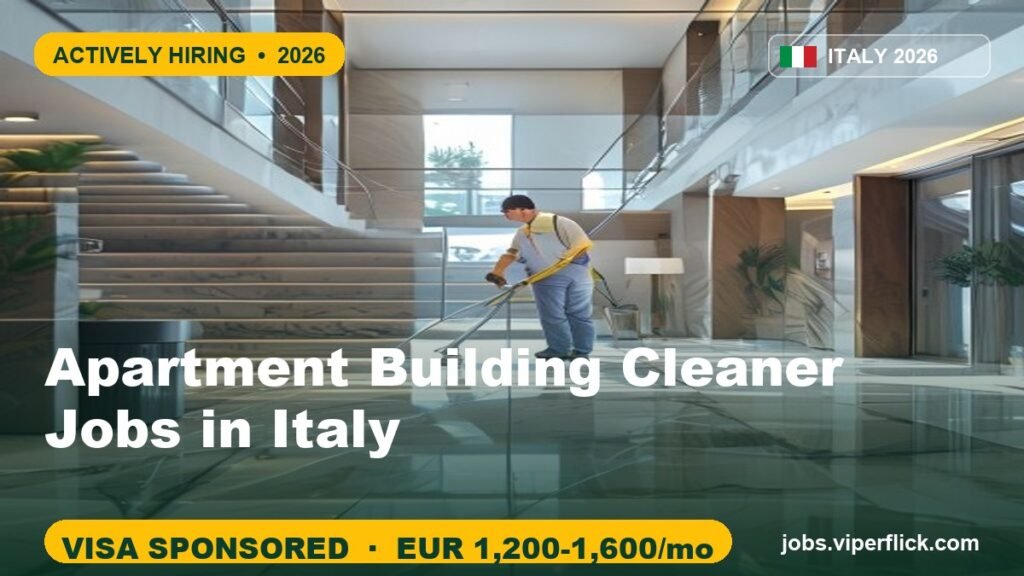 Apartment Building Cleaner Jobs in Italy | Urgent Hiring 2026