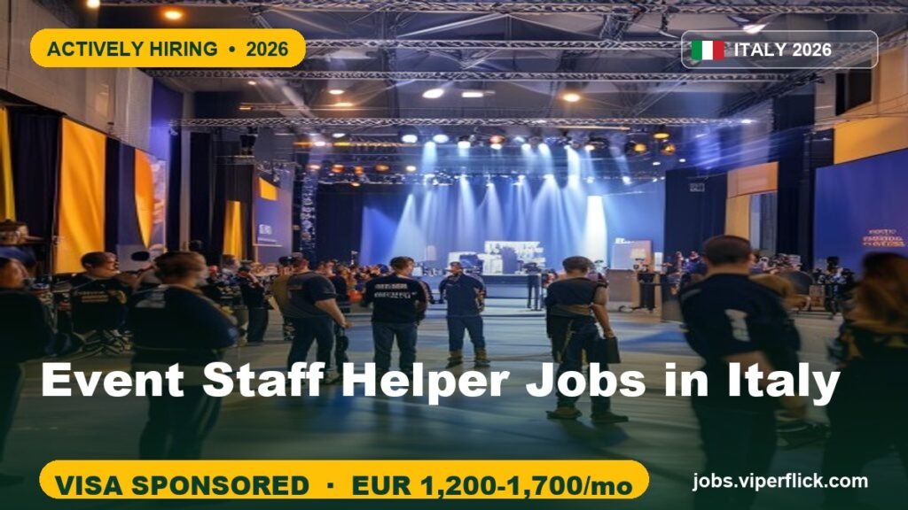 Event Staff Helper Jobs in Italy 2026 | Apply Online Today