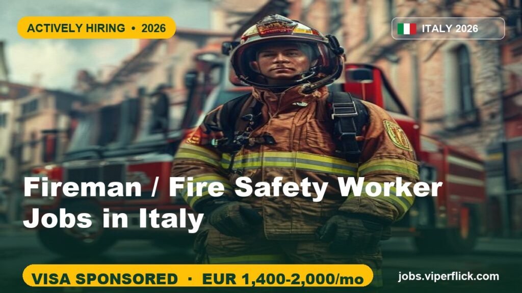 Fireman Jobs in Italy 2026 | Immediate Hiring Opportunities