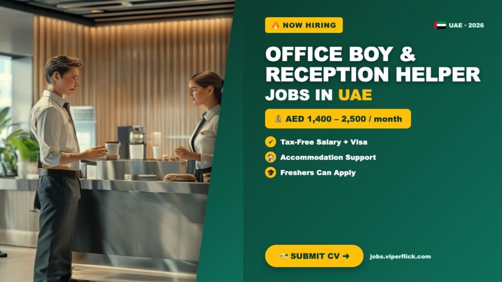 Office Boy & Reception Helper Jobs in UAE – tax-free salary, visa sponsored