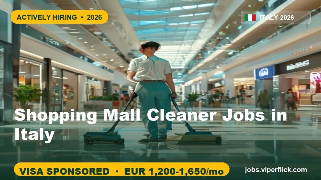 Shopping Mall Cleaner Jobs in Italy 2026 | Freshers Can Apply
