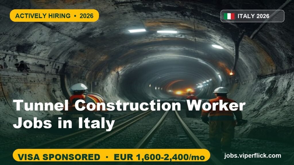Tunnel Construction Worker Jobs in Italy | Urgent Hiring 2026