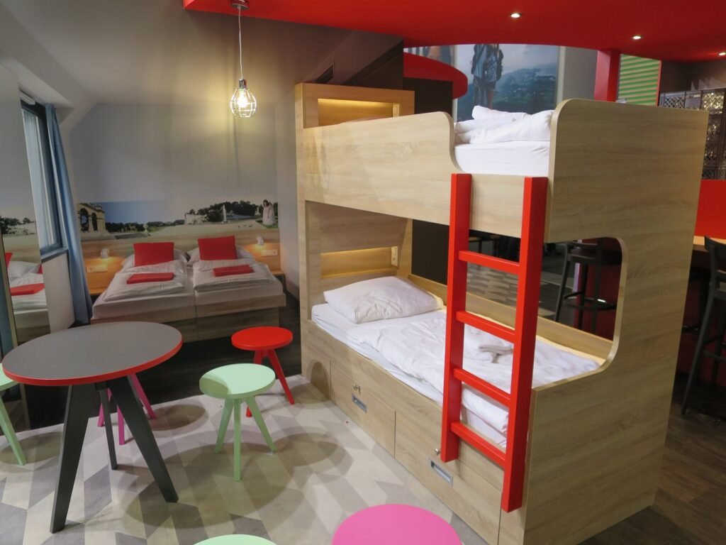 Hotel bed prepared by housekeeping staff